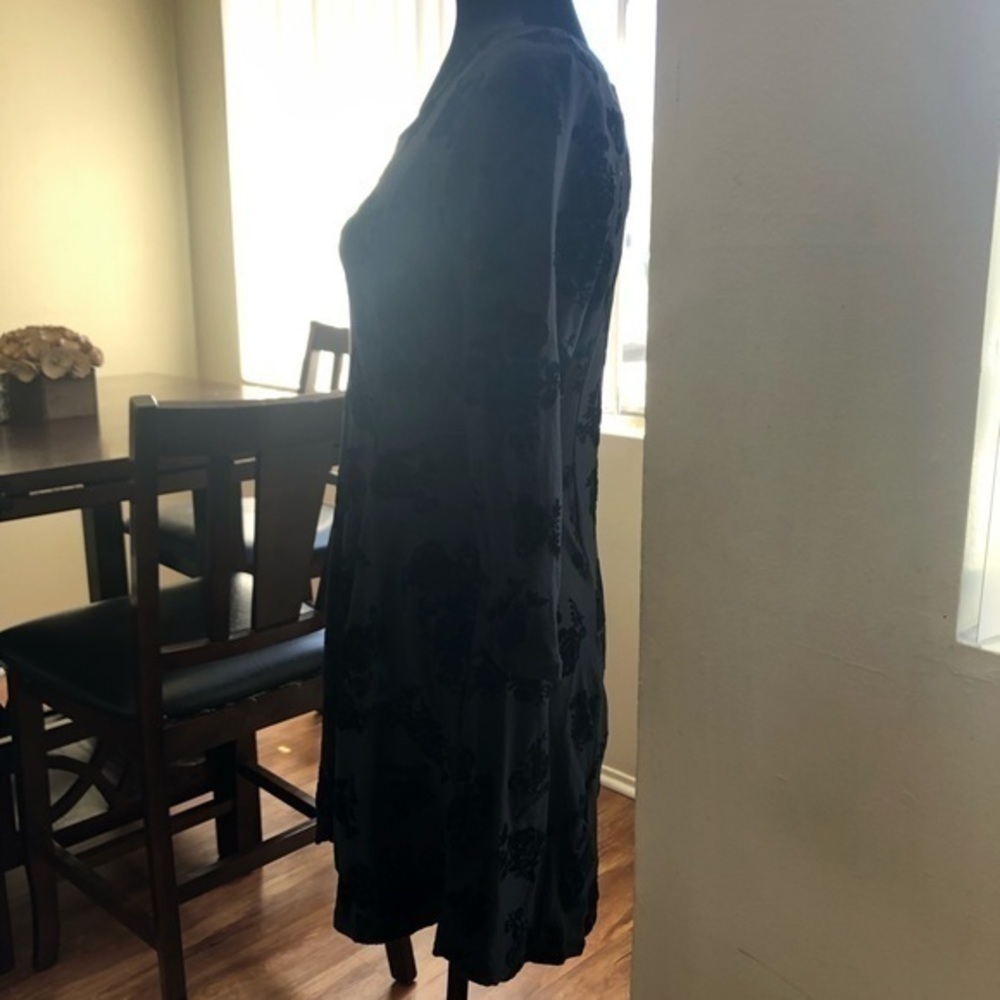 PLANET GOLD JUNIORS FLOCKED FIT FLARE DRESS BLACK - Picture 5 of 6